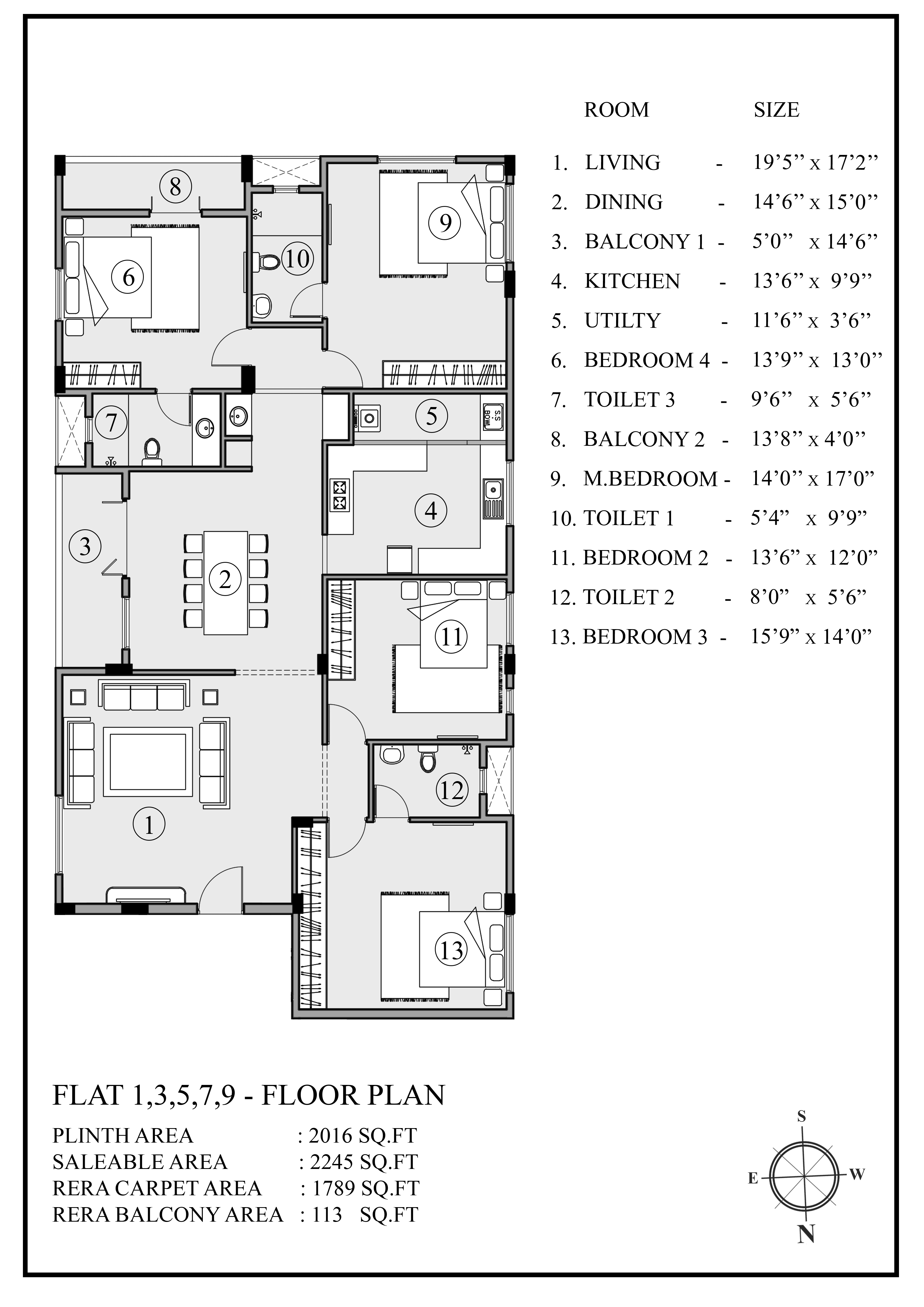 flat 1,3,5,7,9- PLAN